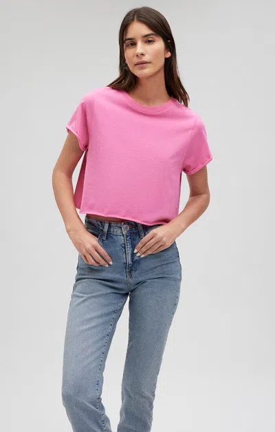Shop Mavi Cropped Cut Off T-shirt In Shocking Pink