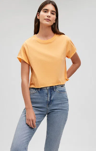 Shop Mavi Cropped Cut Off T-shirt In Papaya In Orange