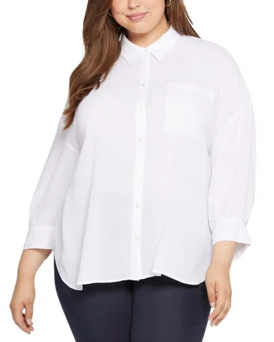 Shop Nydj Plus Zoey Blouse In White