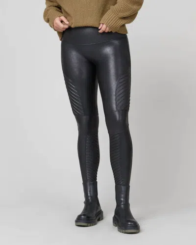 Shop Spanx Faux Leather Moto Legging In Black