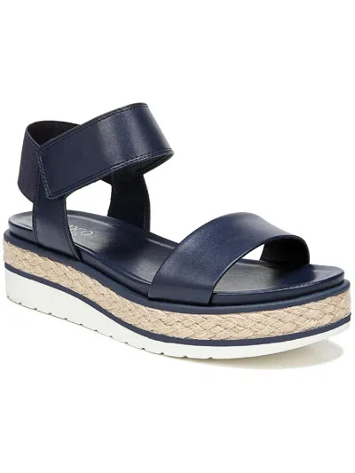 Shop Franco Sarto Tinaka Womens Faux Leather Ankle Strap Espadrilles In Blue
