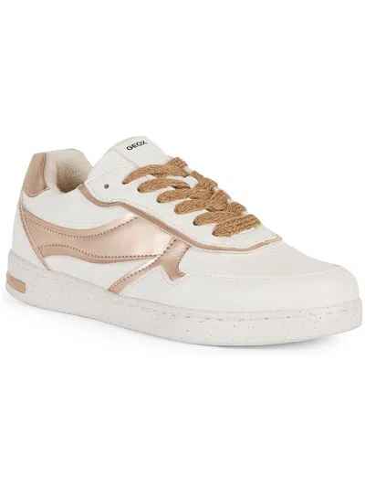 Shop Geox Jaysen Womens Faux Leather Lifestyle Casual And Fashion Sneakers In White