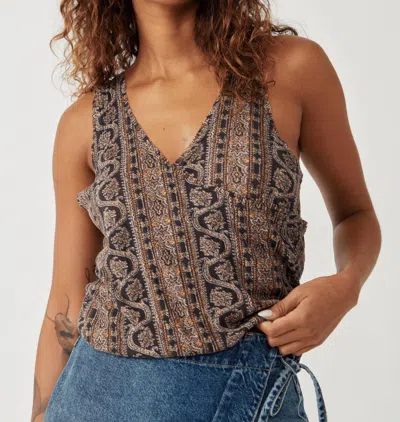 Shop Free People Twisted Printed Tank In Black Combo In Brown