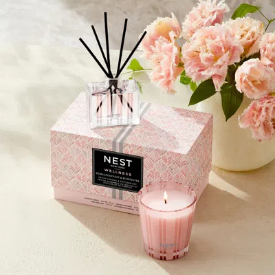 Shop Nest Himalayan Salt And Rosewater Petite Candle And Petite Reed Diffuser Set (limited Edition) In Default Title