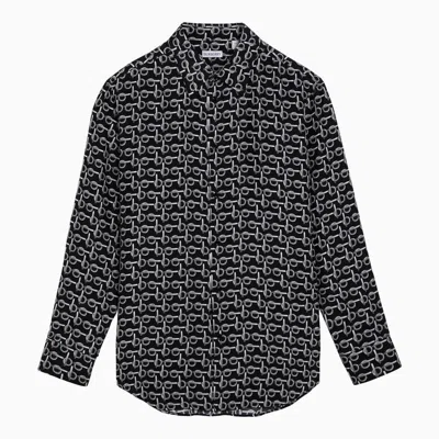 Shop Burberry Shirt With B Pattern In ["black"/ "print"]