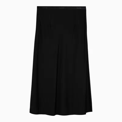 Shop Calvin Klein Midi Flared Skirt In Black