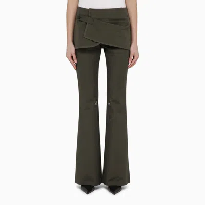 Shop Courrèges Military Mini Skirt Trousers In Green