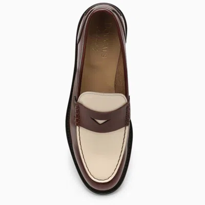 Shop Doucal's Classic Two-tone Moccasin In Brown