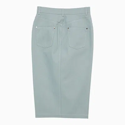 Shop Fendi Light Skirt With Double Zip In Blue