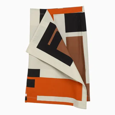 Shop Fendi Printed Longuette Skirt In Orange