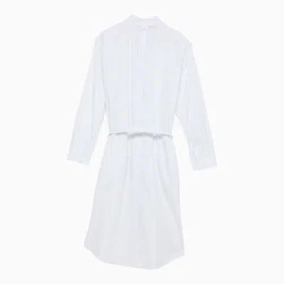 Shop Fendi White Chemisier Dress With Belt In Multicolor