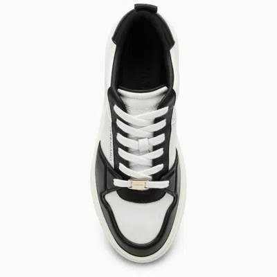 Shop Ferragamo Low Black/white Trainer In Multicolor