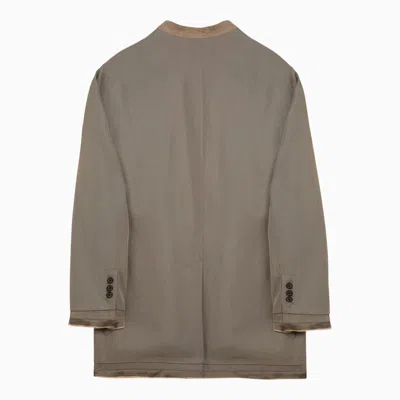 Shop Miharayasuhiro Maison Mihara Yasuhiro Wool-blend Jacket With Raw Cut Hem In Beige