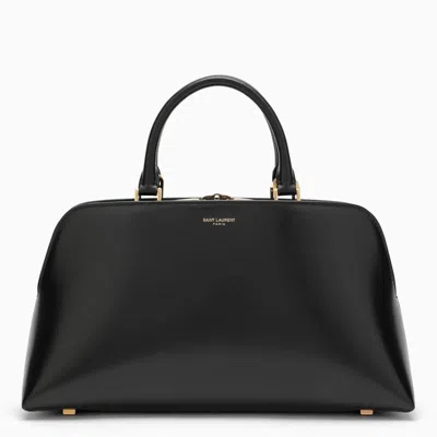 Shop Saint Laurent Small Shiny Duffle Bag Sac De Jour In Black