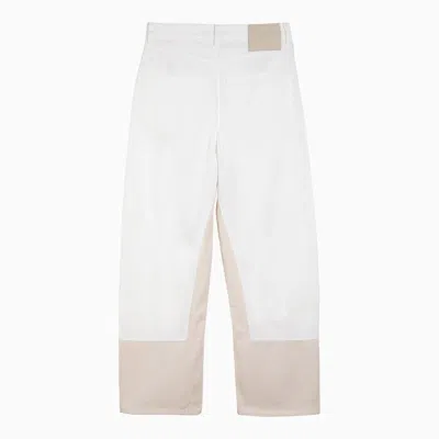 Shop Sportmax White/beige Denim Jeans