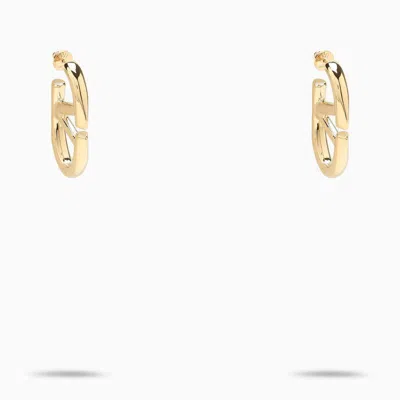 Shop Valentino Garavani Golden Oval Vlogo The Bold Edition Earrings In Metal
