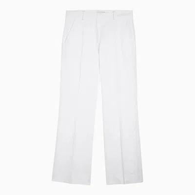 Shop Calvin Klein Blend Regular Trousers In White