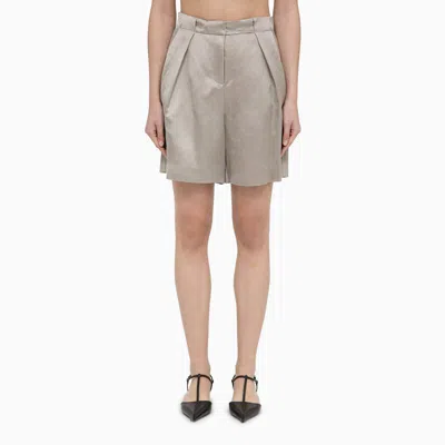 Shop Calvin Klein Sand-coloured Linen-blend Bermuda Shorts In Beige