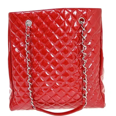 Pre-owned Chanel Cabas Red Patent Leather Tote Bag ()