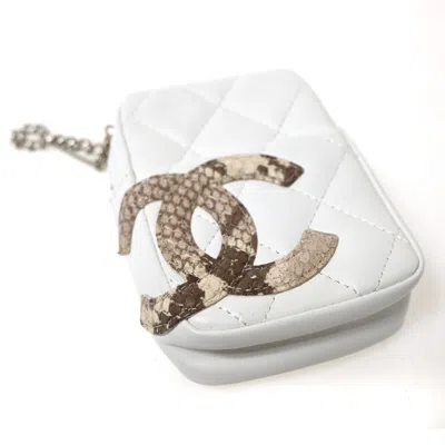Pre-owned Chanel Cambon White Leather Clutch Bag ()