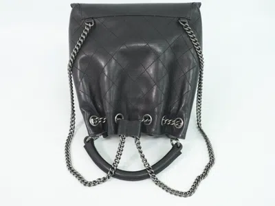 CHANEL Pre-owned Matelassé Black Leather Backpack Bag ()