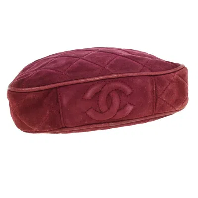 Pre-owned Chanel Matelassé Burgundy Suede Shoulder Bag ()