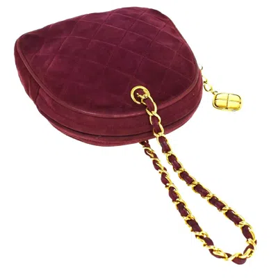 Pre-owned Chanel Matelassé Burgundy Suede Shoulder Bag ()