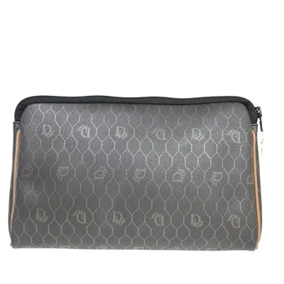 Shop Dior Honeycomb Brown Canvas Clutch Bag ()