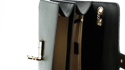Shop Gucci Elegant Calf Leather Shoulder Women's Bag In Black