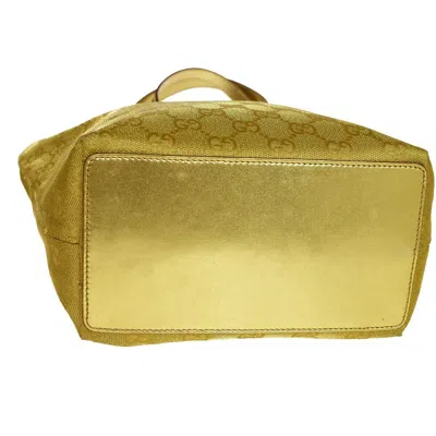 Shop Gucci Gg Canvas Gold Canvas Tote Bag ()