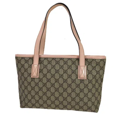Shop Gucci Gg Pattern Brown Canvas Tote Bag ()