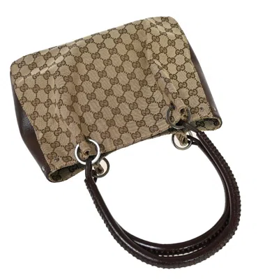 Shop Gucci Gg Pattern Brown Canvas Shopper Bag ()