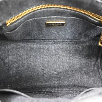 Shop Prada Canapa Grey Denim - Jeans Handbag ()