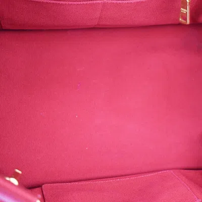 Shop Prada Canapa Red Canvas Tote Bag ()