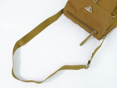 Shop Prada Tessuto Yellow Synthetic Shoulder Bag ()