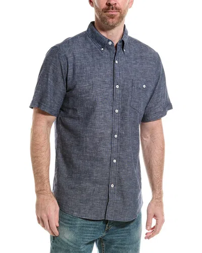 Shop Weatherproof Vintage Linen-blend Woven Shirt In Blue