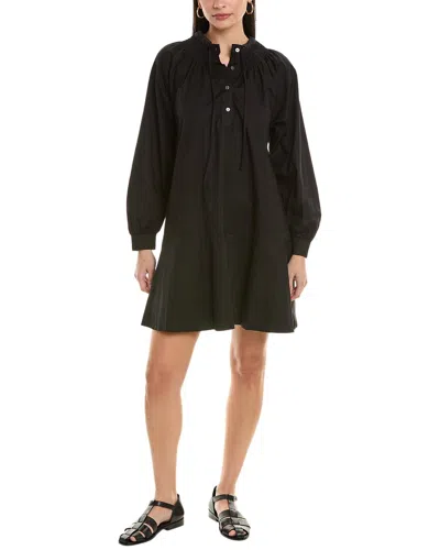 Shop Alpha Studio Shirred Mini Dress In Black