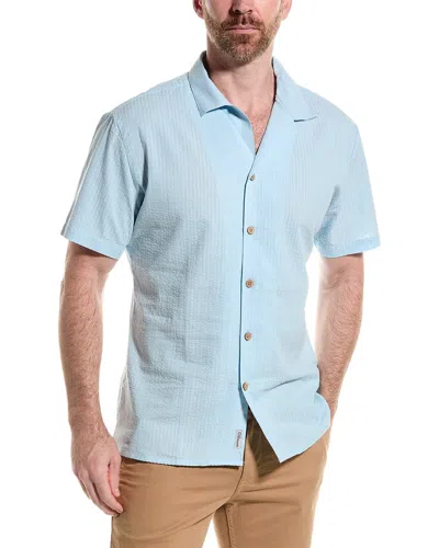 Shop Original Paperbacks Siena Seersucker Shirt In Blue