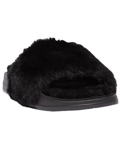 Shop Fitflop Iqushion Shearling Sandal In Black
