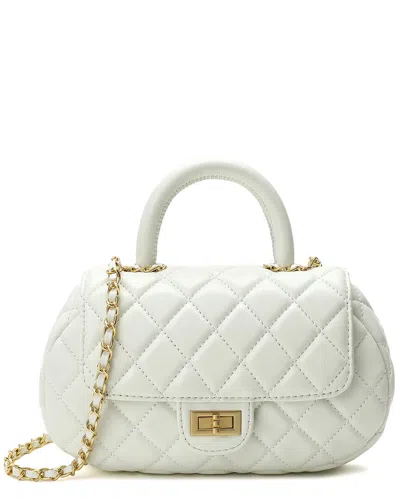 Shop Tiffany & Fred Quilted Leather Satchel In White