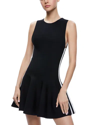 Shop Alice And Olivia Kimi Side Stripe Mini Dress In Black