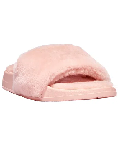 Shop Fitflop Iqushion Shearling Sandal In Pink