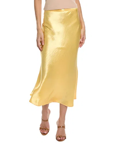 Shop Aiden Satin Skirt In Yellow