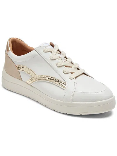Shop Rockport Tf Navya Retro Sneak Womens Faux Leather Lace-up Oxfords In White