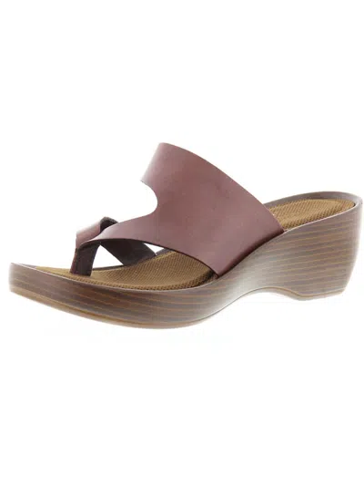 Shop Eastland Laurel Womens Leather Slip On Thong Sandals In Brown