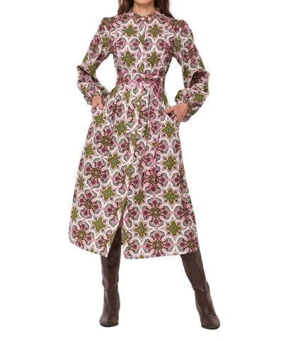 Shop Beyond By Vera Vesper Dress In Wildflower Olive In Multi