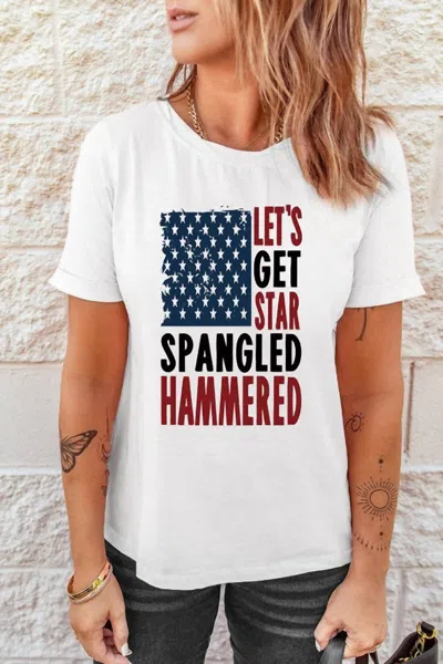 Shop Shewin Star Spangled Hammered Graphic Tee In White