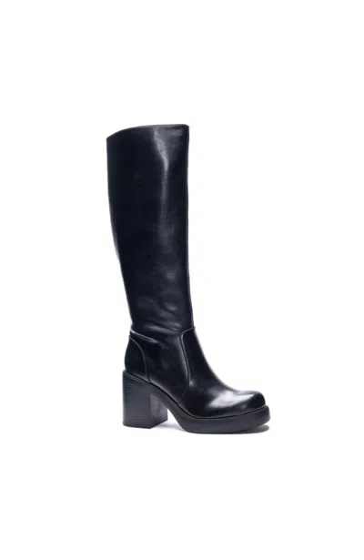 Shop Chinese Laundry Go Girl Smooth Tall Shaft Boot In Black