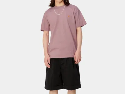 Shop Carhartt Chase Short Sleeve T-shirt In Glassy Pink/gold In Multi