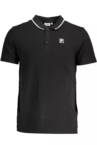 Shop Fila Cotton Polo Men's Shirt In Black
